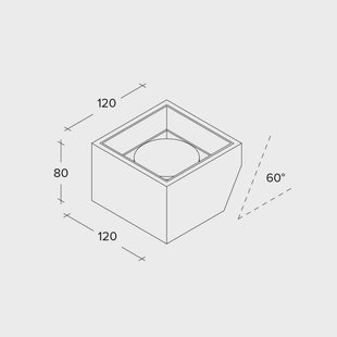 TECNICO by Sforzin Wandlamp Nasso, wit, hoekig, 12 cm breed, gips, GX53
