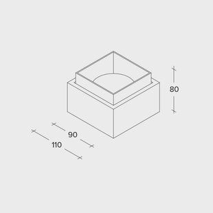 TECNICO by Sforzin Syme plafondlamp, wit, hoekig, 11 cm, gips, GX53