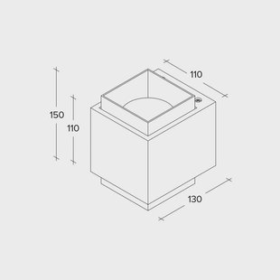 TECNICO by Sforzin Wandlamp Syme, hoekig wit/zwart, 11 cm, gips, GX53
