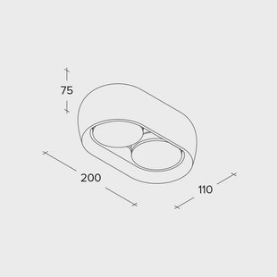 TECNICO by Sforzin Mysia plafondlamp, 2-lamps, 20 cm, wit, gips, GX53
