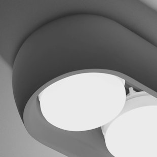 TECNICO by Sforzin Plafondlamp Mysia, 2-lamps, 20 cm, kwartsgrijs, gips, GX53
