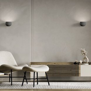 TECNICO by Sforzin Mysia wandlamp, kwartsgrijs, gips, 11 cm, GX53