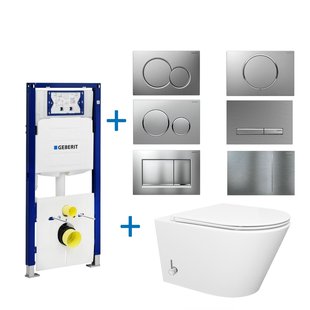 Toiletset UP320 set 23 Turbo Flush Met Softclose Zitting Wit Met Sigma Drukplaat