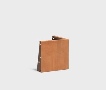 Keerwand cortenstaal buitenhoek 50x50x50cm.