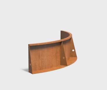 Keerwand cortenstaal binnenbocht 150x150x50cm.