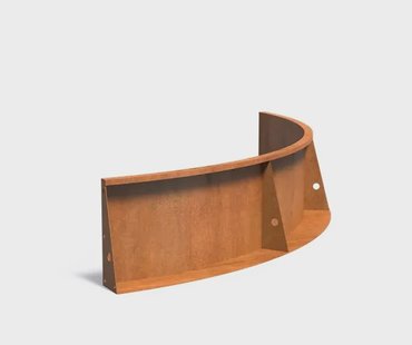 Keerwand cortenstaal binnenbocht 200x200x50cm.