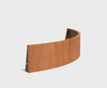 Keerwand cortenstaal buitenbocht 200x200x50cm.