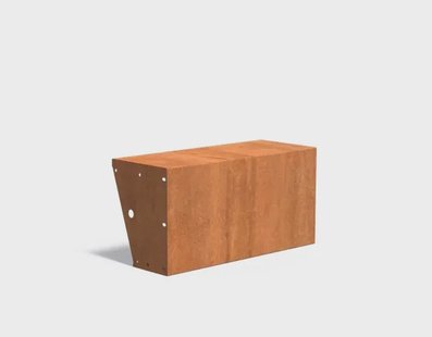 Keerwand cortenstaal recht 100x40x50cm. brede bovenrand