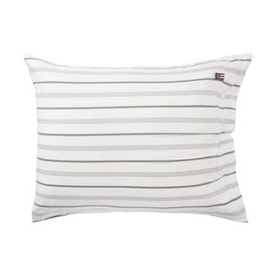 Lexington Striped Cotton Poplin kussensloop 50x60 cm White