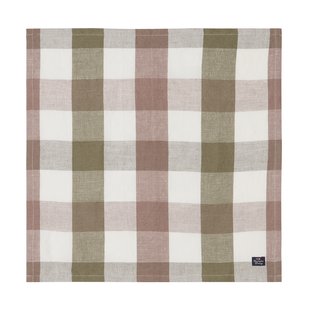 Lexington Checked Linen/Cotton stoffen servet 50x50 cm Olive