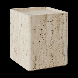 GUBI Pietra bijzijttafel 33x33x40 cm Neutral white travertine
