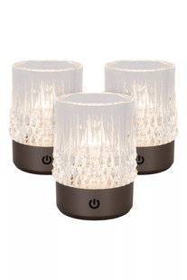 Lucide Lili - set van 3 oplaadbare tafellampen - Ø 8 x 10,3 cm - 3W dimbare LED incl. - zwart