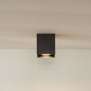 Lucide Bodi plafondspot, hoekig, zwart, GU10, 1-lamp, aluminium