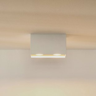 Lucide Bodi plafondspot, hoekig, wit, GU10, 2-lamps, aluminium