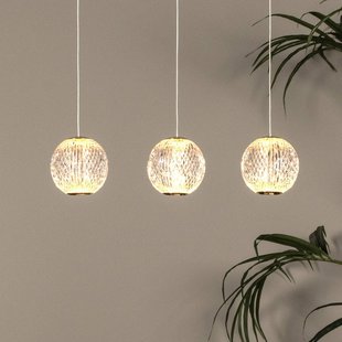 Lucide Hanglamp Cintra, hoekig, transparant/goud, acryl