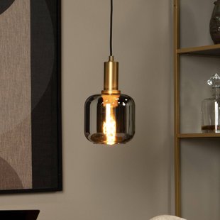 Lucide Hanglamp Joanet, Ø 16 cm, 1-lamp, glas, zwart