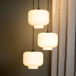 Lucide Hanglamp Medine, opaal, Ø 46 cm, glas, 3-lamps, E27