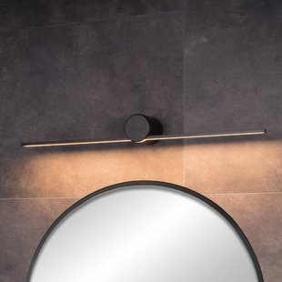 Lucide LED wandlamp Mizar, 60 cm, zwart, IP44