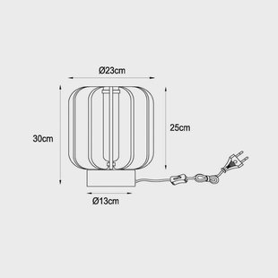 Lucide Rafal tafellamp van textiel, Ø 23 cm, grijs, E27