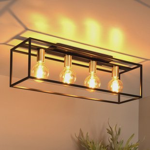 Lucide Ruben plafondlamp, zwart, 90 cm, 4-lamps, metaal, E27