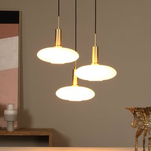 Lucide Singala hanglamp, Ø 30 cm, glas, 3-lamps, opaal, E27