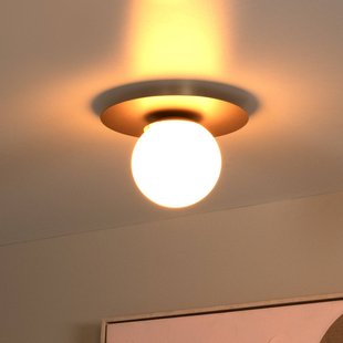 Lucide Tricia plafondlamp, goud, Ø 25 cm, glas, 1-lamp, E27