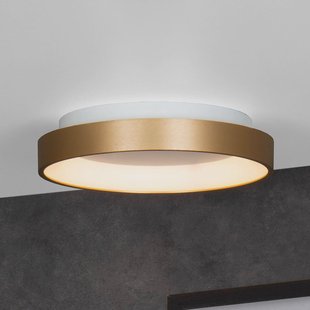 Lucide Vidal LED plafondlamp, goud, Ø 28 cm, dimbaar, acryl