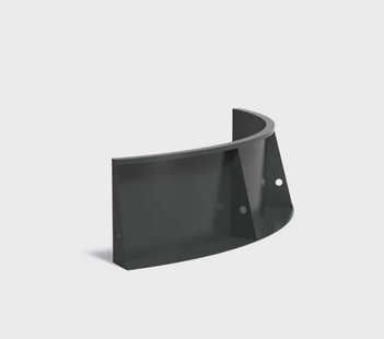 Keerwand aluminium binnenbocht 150x150x50cm.