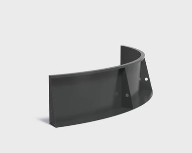 Keerwand aluminium binnenbocht 200x200x50cm.