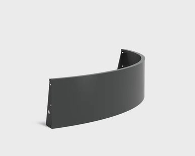 Keerwand aluminium buitenbocht 200x200x50cm.