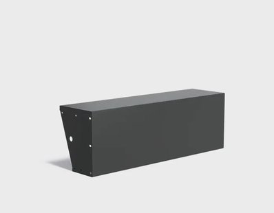 Keerwand aluminium recht 150x40x50cm. brede bovenrand