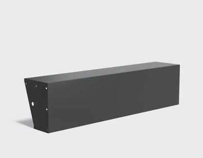 Keerwand aluminium recht 200x40x50cm. brede bovenrand