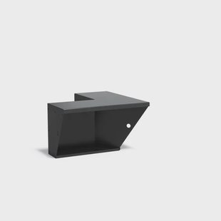 Keerwand aluminium binnenhoek 50x50x50cm. brede bovenrand