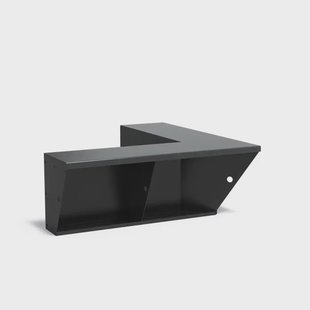 Keerwand aluminium binnenhoek 100x100x50cm. brede bovenrand