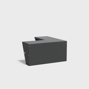 Keerwand aluminium buitenhoek 100x100x50cm. brede bovenrand