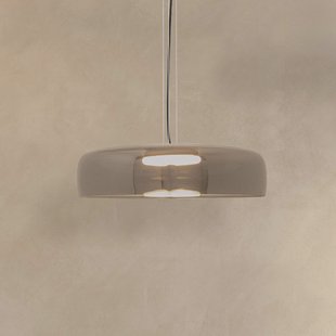 Zambelis LED hanglamp 23053, rookgrijs, glas, 1-lamp, Ø 42 cm