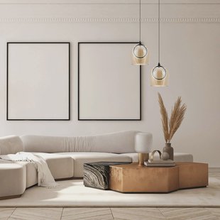 Zambelis Hanglamp 23079, goudkleurig, 1-lamp, glas, Ø 20 cm