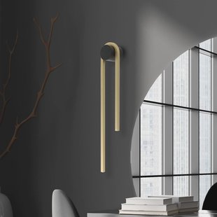 Zambelis LED wandlamp 23107, hoogte 60 cm, zwart/goudkleurig