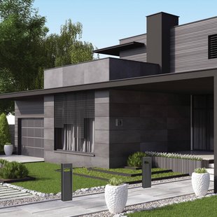 Zambelis LED tuinpadverlichting E368, grafietkleurig, aluminium, hoogte 60 cm