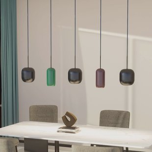 Lucande hanglamp Narion, zwart/kleurrijk, 5-lamps
