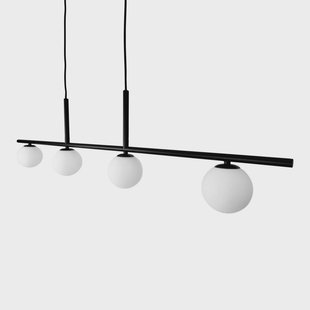 Dyberg Larsen hanglamp Alice, zwart, metaal, 4-lamps.