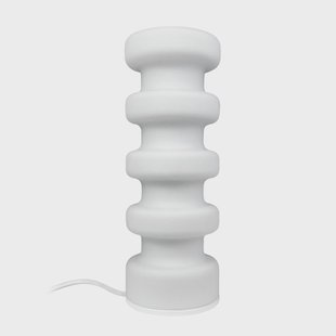 Dyberg Larsen Luna tafellamp, wit, hoogte 33 cm, glas