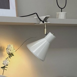 Dyberg Larsen klemlamp Sleep, kitwit, Ø 15 cm, staal