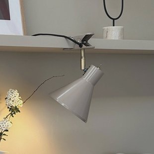 Dyberg Larsen klemlamp Sleep, bruin, Ø 15 cm, staal