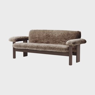 Audo Copenhagen Brasilia bank 2-zits Dark oak-Sahara sheepskin curly