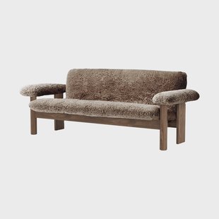 Audo Copenhagen Brasilia bank 2-zits Walnut-Sahara sheepskin curly