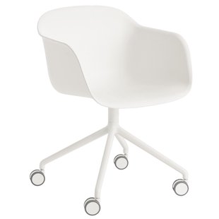 Muuto Fiber Armchair Bureaustoel Ongestoffeerd Wit