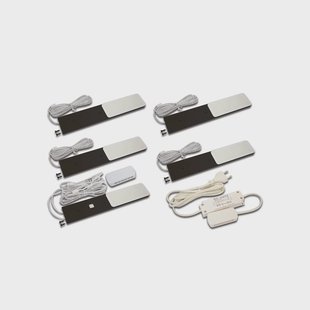 Hera LED meubelverlichting S-Pad F set van 5 zwart 3.000 K dimmer