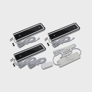 Hera LED meubelverlichting U-Pad F, set van 3 3.000K zwart Sensor