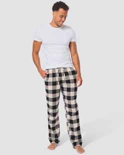 HEMA Heren pyjamabroek flanel ruiten zwart (zwart)